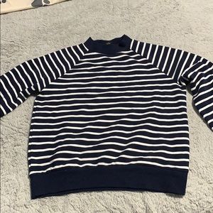 Striped high neck sweatshirt